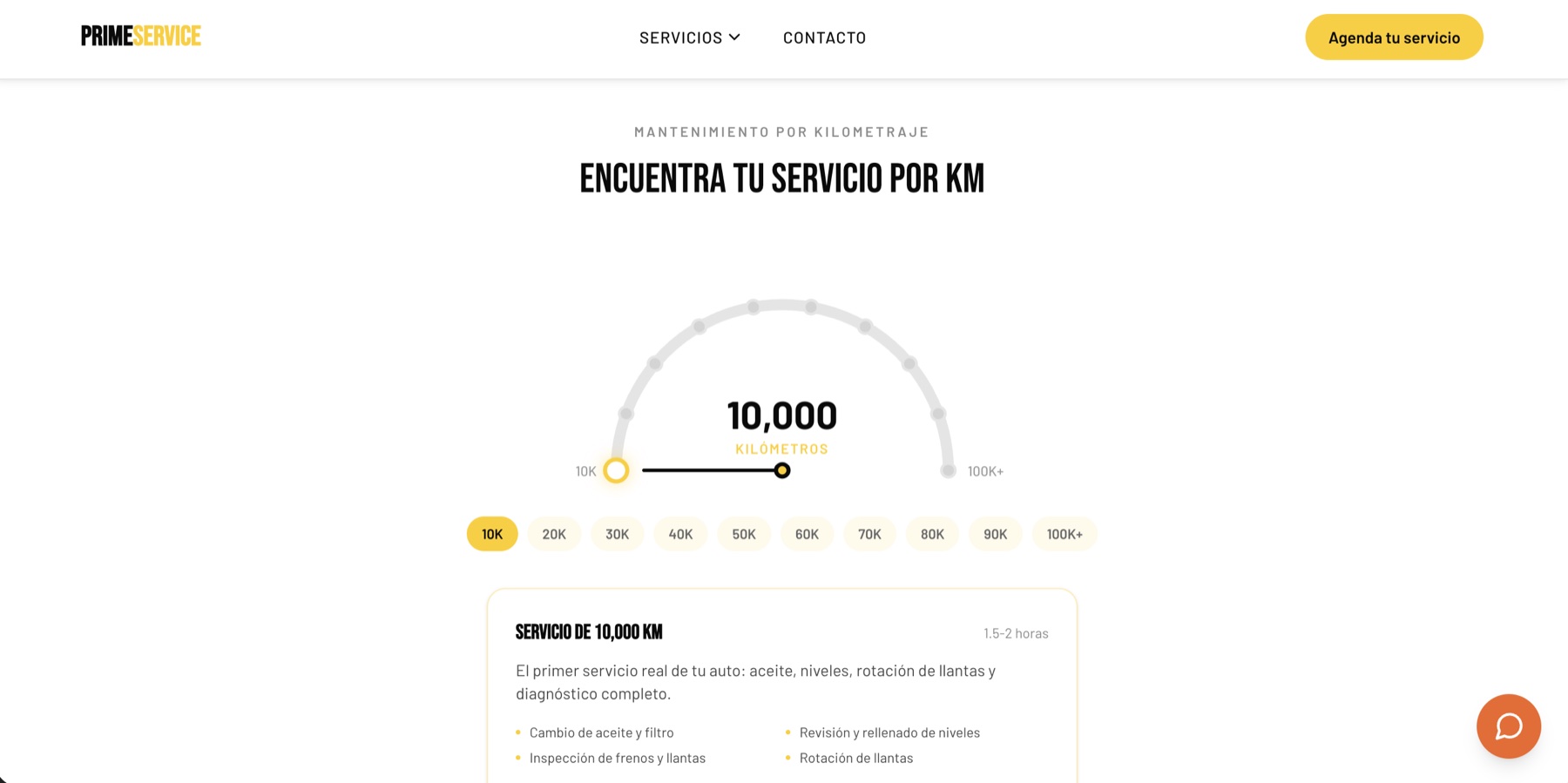 Sitio web de Prime Service